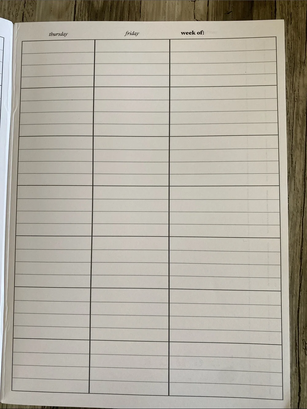 TULA XII BLANK SCHOOL PLANNER